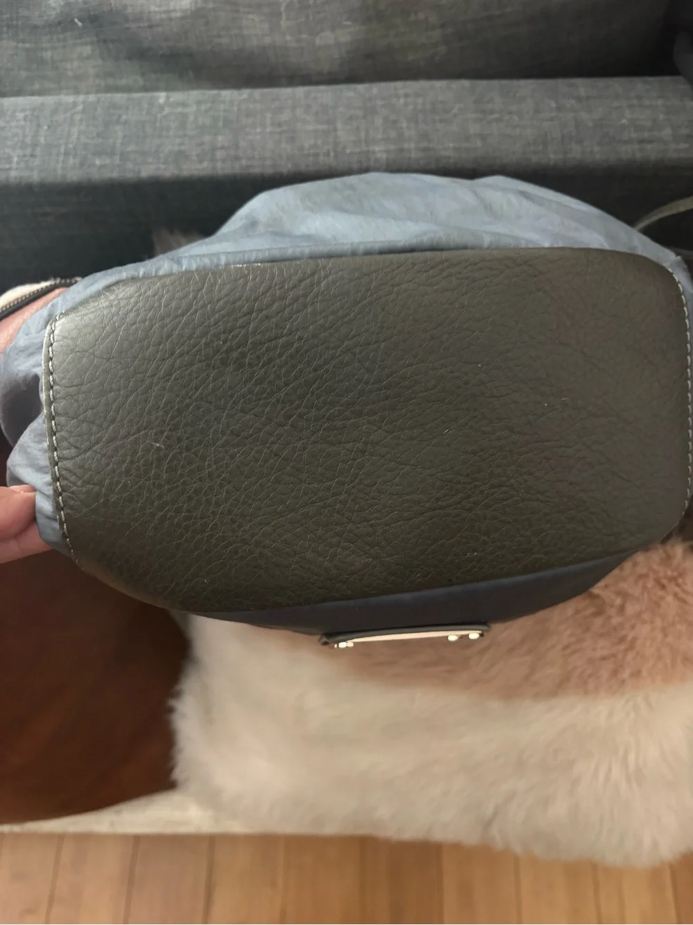 Marc by Marc Jacobs Gray Fabric and Leather Shoulder Hobo Bag